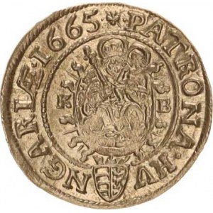 Leopold I. (1657-1705), 3 kr. 1665 KB Hus. 1465 var.: za datací proškrtnutý křížek