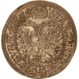 Leopold I. (1657-1705), 3 kr. 1667 SHS, Vratislav-Hammerschmidt MKČ 1619 var.: ARCHID.A