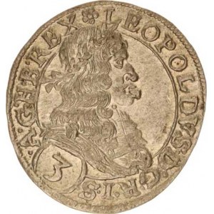Leopold I. (1657-1705), 3 kr. 1668, Vídeň-Faber
