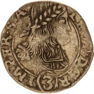 Leopold I. (1657-1705), 3 kr. 1668, K.Hora-Hackl, jako MKČ 1452 ale minc. zn. v kroužku