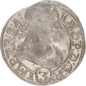 Leopold I. (1657-1705), 3 kr. 1668, K.Hora-Hackl var. MKČ 1452, minc. zn. v kroužku,