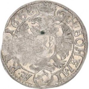 Leopold I. (1657-1705), 3 kr. 1668, K.Hora-Hackl var. MKČ 1452, minc. zn. v kroužku,