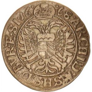 Leopold I. (1657-1705), 3 kr. 1668 SHS, Vratislav-Hammerschmidt MKČ 1619 var.: tečka