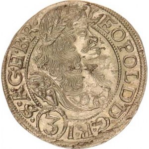 Leopold I. (1657-1705), 3 kr. 1668 SHS, Vratislav-Hammerschmidt MKČ 1619 var. poprsí, op