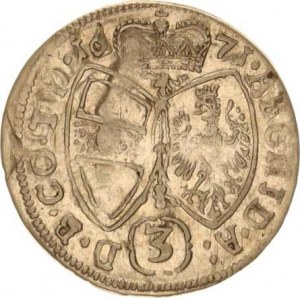 Leopold I. (1657-1705), 3 kr. 1671, Tyroly, Hall, nedor.