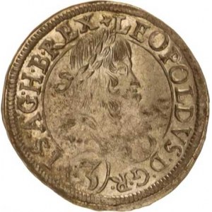 Leopold I. (1657-1705), 3 kr. 1673 IAN, Štýrsko-Nowak, válcov. ražba