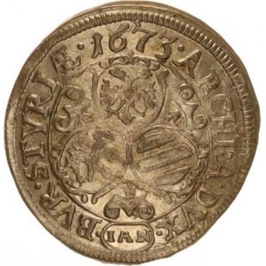 Leopold I. (1657-1705), 3 kr. 1673 IAN, Štýrsko-Nowak, válcov. ražba