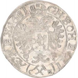 Leopold I. (1657-1705), 3 kr. 1681 CK, K.Hora-Krahe, mělčí ražba, jinak