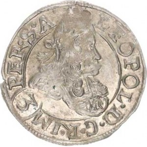 Leopold I. (1657-1705), 3 kr. 1687 C I K, K.Hora-Krahe var.: bez květinky za S. A R