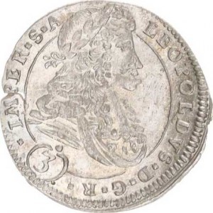 Leopold I. (1657-1705), 3 kr. 1694 CK, K.Hora-Krahe MKČ 1458, H-,B-,CS-, RR var.