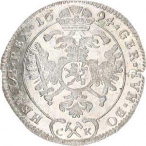 Leopold I. (1657-1705), 3 kr. 1694 CK, K.Hora-Krahe MKČ 1458, H-,B-,CS-, RR var.