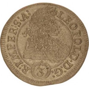 Leopold I. (1657-1705), 3 kr. 1695 GE, Praha-Egerer MKČ 1425 var. opisu: LEOPOLD.D:G: