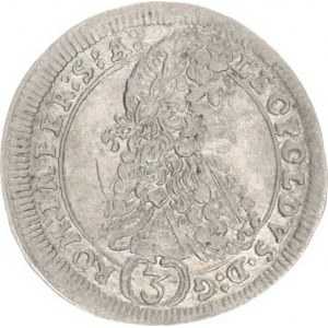 Leopold I. (1657-1705), 3 kr. 1695 GE, Praha-Egerer MKČ 1425 var. opisu: LEOPOLDVS.D:G(