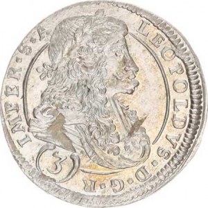 Leopold I. (1657-1705), 3 kr. 1695 CK, K.Hora-Krahe MKČ 1458 var.: bez tečky za R a S