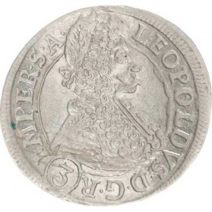 Leopold I. (1657-1705), 3 kr. 1696 GE, Praha-Egerer MKČ 1428 var.opisu: