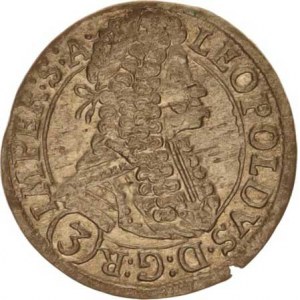 Leopold I. (1657-1705), 3 kr. 1697 GE, Praha-Egerer MKČ 1425, hr. ražbou