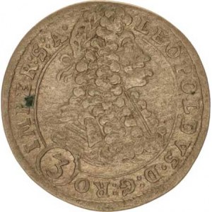 Leopold I. (1657-1705), 3 kr. 1698 GE, Praha-Egerer MKČ 1425 var.: minc. zn. v oválu,