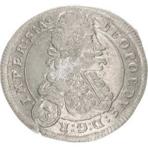 Leopold I. (1657-1705), 3 kr. 1699 GE, Praha-Egerer MKČ -, písmeno V ve jménu, obou