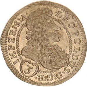 Leopold I. (1657-1705), 3 kr. 1705 GE, Praha-Egerer MKČ -, nominál v srdíčku, opis: