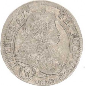 Leopold I. (1657-1705), 3 kr. 1705 BW, K.Hora-Wohnsiedler jako MKČ 1460, opis: IMPER.