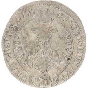 Leopold I. (1657-1705), 3 kr. 1705 BW, K.Hora-Wohnsiedler jako MKČ 1460, opis: IMPER.