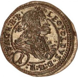 Leopold I. (1657-1705), 1 kr. 1699 IA, Štýrsko, Graz-Aigmann R +podlož. štítek fy