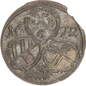 Leopold I. (1657-1705), 2 Pfennig 1672, Vídeň R patina, hr. ražbou