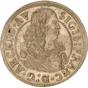 Sigmund František - arcivévoda (1662-1665), 3 kr. 1665, Tyroly, Hall, mělčí ražba, tém.