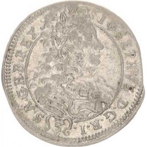 Josef I. (1705-1711), 3 kr. 1708 C-H / C HS, Bratislava-Hunger Husz. 1577 opis: IO