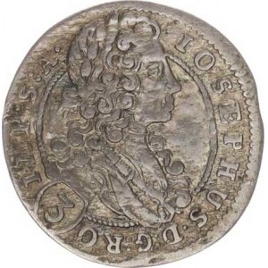 Josef I. (1705-1711), 3 kr. 1711 IAP, Praha-Putz MKČ 1723 var.: IMP:S: A. / GER: