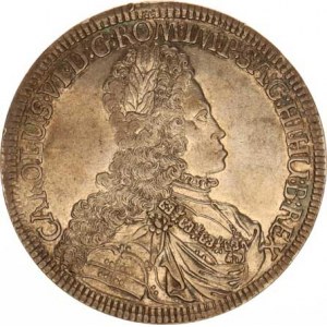 Karel VI. (1711-1740), Tolar 1716 b.zn., Tyroly-Hall Voglh. 259/2 var. bez tečky z