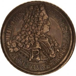 Karel VI. (1711-1740), Tolar 1717 b.zn., Vídeň 28,633 g pěkná patina