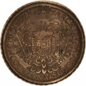 Karel VI. (1711-1740), Tolar 1717 b.zn., Vídeň 28,633 g pěkná patina