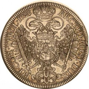 Karel VI. (1711-1740), Tolar 1725, Tyroly Hall 28,765 g, mír. kraj. stř., tém.