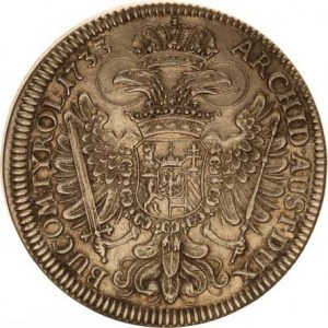 Karel VI. (1711-1740), Tolar 1733 b.zn., Tyroly Hall 28,292 g