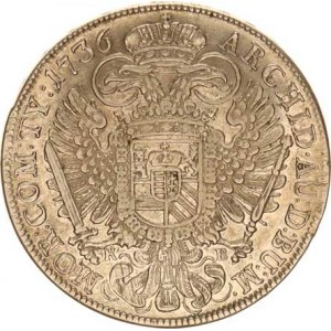 Karel VI. (1711-1740), Tolar 1736 KB, Kremnica Hus. 1606 var.: místo dvojtečky, tečk