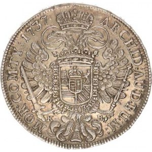 Karel VI. (1711-1740), Tolar 1736 KB, Kremnica Hus. 1606 var.: tečka za datací