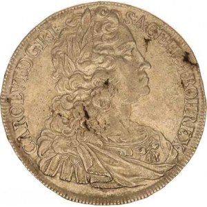 Karel VI. (1711-1740), Tolar 1740 b.zn., Praha-Scharff jako MKČ 1811, opis: S:A:GE:HI:
