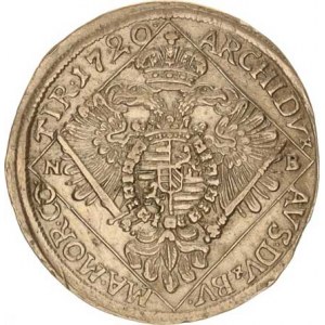 Karel VI. (1711-1740), 1/4 Tolar 1720 NB, Nagybánya R Husz. 1621 var.: AR