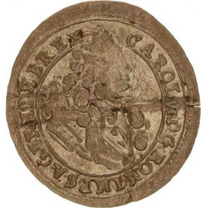Karel VI. (1711-1740), Poltura 1714 NB RR Husz. 1632, ohlý a rovnaný