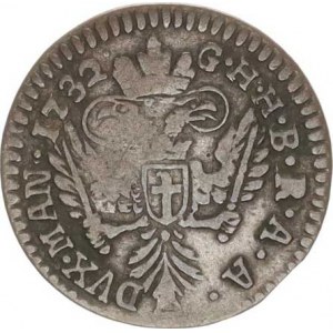 Karel VI. (1711-1740), 10 Soldi (1/2 Lira) 1732 MA, Lombardsko Milán Novot. 46