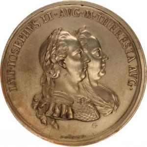 Marie Terezie (1740-1780), Marie Terezie a Josef II., dvojportrét zprava / Na zlepšení zeměd