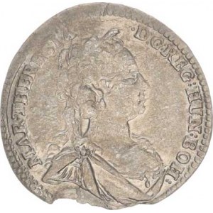 Marie Terezie (1740-1780), VI kr. 1743 b.zn., Praha-Scharff RRR jako MKČ 1965, tečka