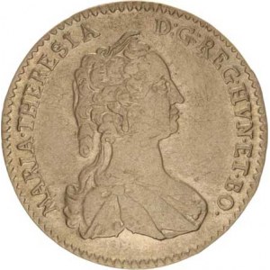Marie Terezie (1740-1780), VI kr. 1744 b.zn., Tyroly Hall R, mělčí ražba
