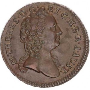 Marie Terezie (1740-1780), 1 kr. 1760 W, Vídeň - var. jemná tečka za datací a minc. značkou