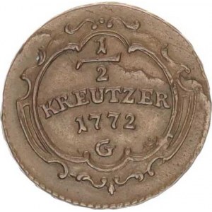 Marie Terezie (1740-1780), 1/2 kr. 1772 G, Günzburg R, dr. vada stř.