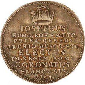 Josef II. (1765-1780-1790), Malý žeton ke korunovaci na římského krále 3.4. 1764 ve Frankfur