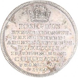 Josef II. (1765-1780-1790), Malý žeton ke korunovaci na římského krále 3.4. 1764 ve Frankfur