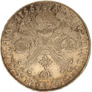 Josef II. (1780-1790), 1/2 Tolar křížový 1786 M 14,745 g, rys v av., dr. just., tém.