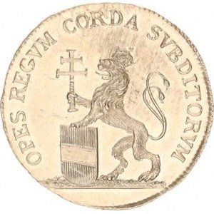 Leopold II. (1790-1792), Menší žeton na holdování ve Vídni 6.4. 1790, Koruna a 9-ti řádk.